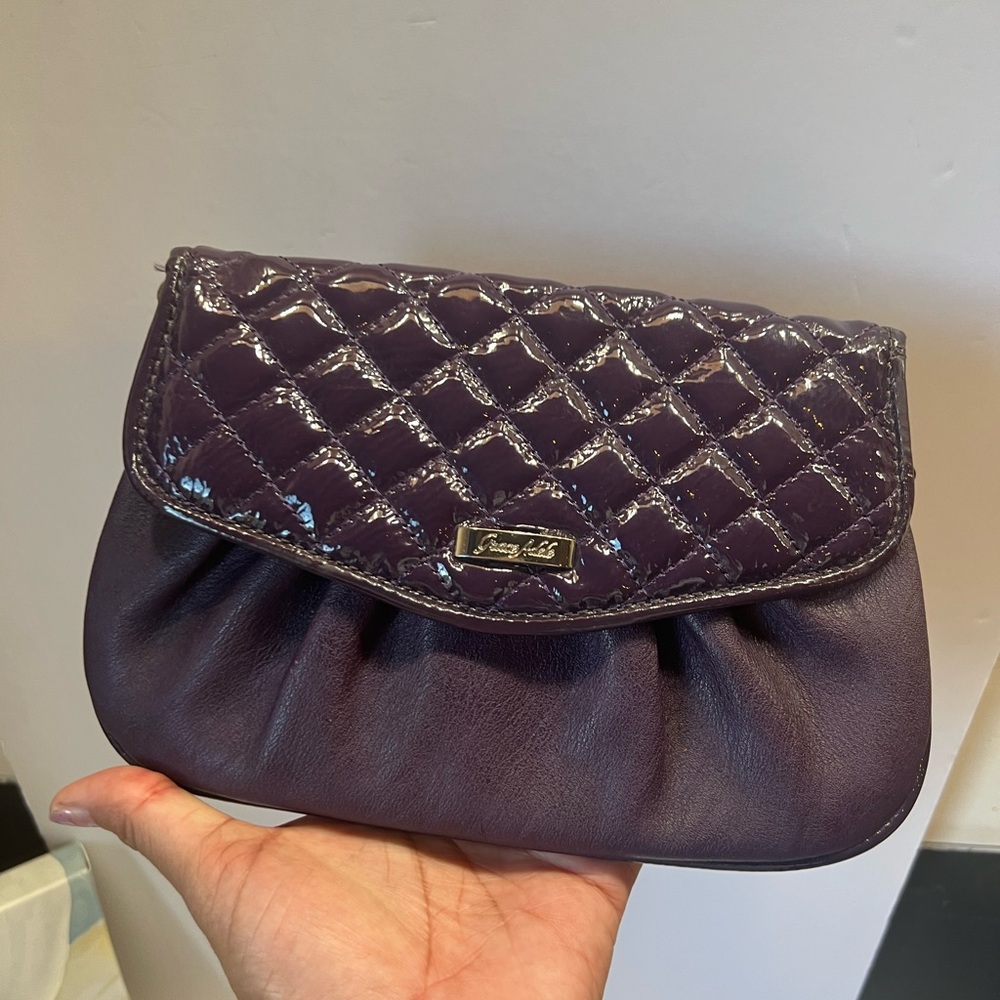 Grace Adele Quilted Purple Clutch - Picture 2 of 13